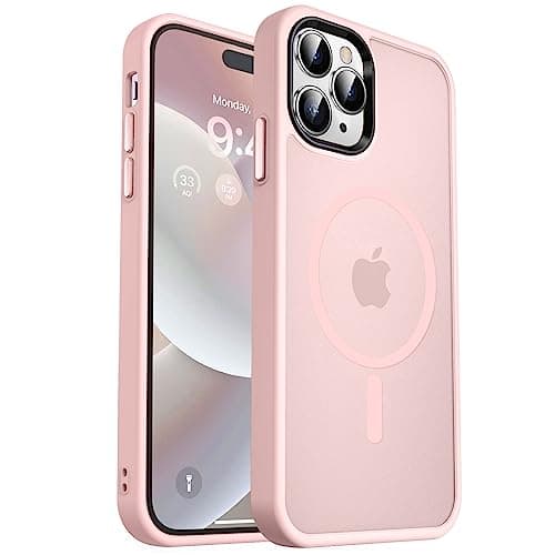 MOCCA Strong Magnetic for iPhone 14 Pro Max Case [Compatible with Magsafe] [10FT Military Grade Protective] Translucent Matte Slim Shockproof Case for iPhone 14 Pro Max 6.7"-Pink - Image 1