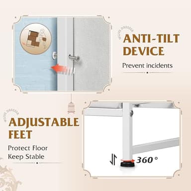 WLIVE White Dresser for Bedroom, 6 Drawer Double Dresser, Fabric Storage Tower with Fabric Bins, Chest of Drawers for Closet, Living Room, Hallway - Image 8