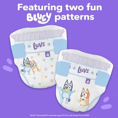 Luvs Diapers - Size 5, 172 Count, Bluey Platinum Protection Baby Diaper - Image 10