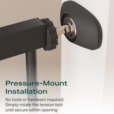 Cumbor 36" Extra Tall 29.7-51.5" Wide Baby Gate, Safety Dog Gate for Stairs, Easy Walk Thru Auto Close Pet Gates for The House, Doorways, Child Gate Includes 4 Wall Cups, Black - Image 5