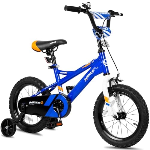 WEIZE Kids Bike, 14 Inch Children Bicycle for Boys Girls Ages 3-5 Years Old, Rider Height 35-42 Inch, Coaster Brake, Blue - Image 1