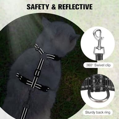 BEAUTYZOO Cat Harness and Leash Set for Walking Escape Proof, Neck Release Adjustable Harness for Kitten Puppy Small Medium Large Cats, Soft Cute Easy Control Small Cat Harness for Cats Boy and Girls - Image 6
