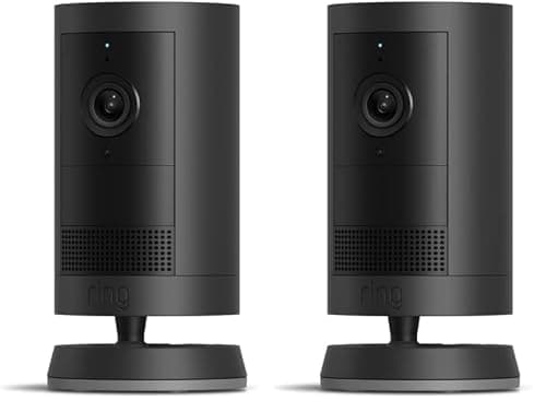 Introducing Ring Outdoor Cam Plus, Battery — Wide-Angle 2K Video with Ring Vision, Low-Light Sight for full-color night vision, Mount-Anywhere Versatility, 2-Pack, Black - Image 1