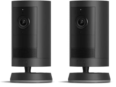 Introducing Ring Outdoor Cam Plus, Battery — Wide-Angle 2K Video with Ring Vision, Low-Light Sight for full-color night vision, Mount-Anywhere Versatility, 2-Pack, Black - Image 1