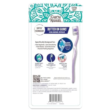 GuruNanda Butter On Gums Toothbrush, ADA Accepted, with 8000+ Ultra Soft Softex Bristles for Sensitive & Receding Gums, Perfect for Whiter Teeth, 8 Ct - Image 7