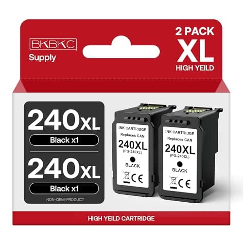 BKBKC 240XL Black Ink Cartridge Combo Pack Replacement Compatible for Canon PG-240XL for PIXMA TS5120 TS5100 MX472 MG3620 MG3600 MG3520 MG2120 MG3222 (2 Black) - Image 1