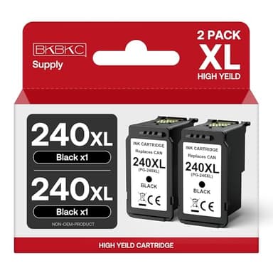 BKBKC 240XL Black Ink Cartridge Combo Pack Replacement Compatible for Canon PG-240XL for PIXMA TS5120 TS5100 MX472 MG3620 MG3600 MG3520 MG2120 MG3222 (2 Black) - Image 1
