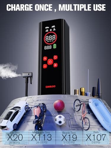 GOOLOO AP150 PRO Tire Inflator Portable Air Compressor, Upgraded UI Color LED Screen & 4X Faster Car Tire Air Pump with Tire Pressure Gauge, 12V Electric Tire Pump with Auto Shut-off for Car,Bike,Ball - Image 5