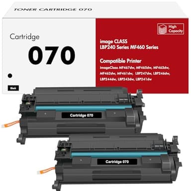070 Black Toner Cartridge 2-Pack Compatible Replacement for Canon 070 Toner Cartridge crg-070 for imageCLASS MF465dw MF462DW LBP247dw LBP246dw MF462 LBP247 LBP246 Printer - Image 1