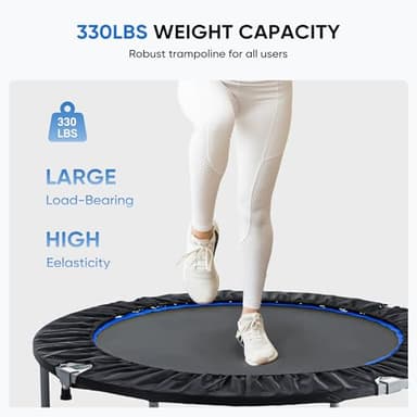 DUMOS 48" Rebounder Trampoline for Adults with Handle, Exercise Trampoline Foldable Indoor Mini Rebounders with Adjustable Bar for Workout Fitness Max Load 330lbs - Image 5