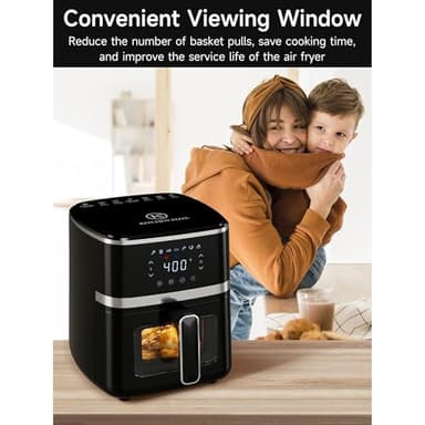 Kitchen Elite Digital Air Fryer Oven, Compact Cooker with Window, 7 Presets, Nonstick Basket for Fast Cooking, Easy Cleanup, 5.28 Quart, Black - Image 7