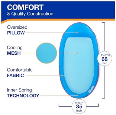 SwimWays Spring Float Premium Hammock Pool Lounger, Inflatable Pool Floats Adult with Fast Inflation for Ages 15 & Up - Image 3