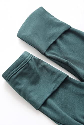 Newborn Baby Boys Girls Knotted Gown Hat Set Soft Viscose from Bamboo Infant Sleeper Baby Sleep Gown with Mittens (Deep Green, 0-3 Months) - Image 4