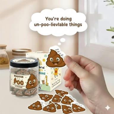 DEARMINE 60 Positive Poo Cards Jar, Affirmation Cards for Women, Emotional Support Poo, Poop Gifts, Poop Emoji, Emotional Support Poop, Gag Gifts for Women - Image 4