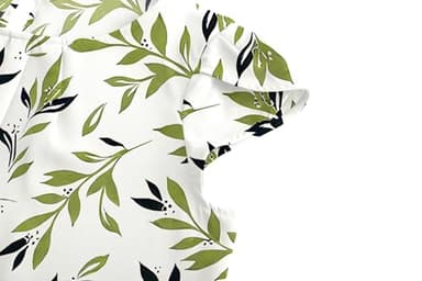 TASAMO Women Chiffon Blouse Round Neck Short Sleeve Top Shirts (Medium, FP Light Green 01) - Image 4