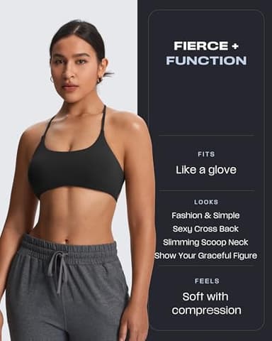 Aoxjox Women's Workout Sports Bras Fitness Ivy Low Impact Bra Yoga Crop Tank (Black 3 Pieces Pack, Large) - Image 2