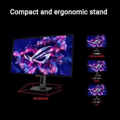 ASUS ROG Strix 32” 4K OLED Gaming Monitor (XG32UCWG) - TrueBlack Glossy OLED, Dual Mode (4K@165Hz, FHD@330Hz), 0.03ms, G-SYNC Compatible, Neo Proximity Sensor, Auto KVM, USB-C, HDMI 2.1, 3 yr warranty - Image 6