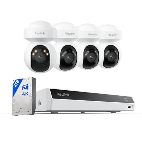 Reolink 4K Security Camera System with PT Auto-Tracking, 355°Pan 50°Tilt, 4K PoE Cameras Home Surveillance Wired Outdoor, Smart AI Detection, Spotlights & 2-Way Talk, 8CH NVR 2TB HDD, RLK8-800PT4 - Image 1