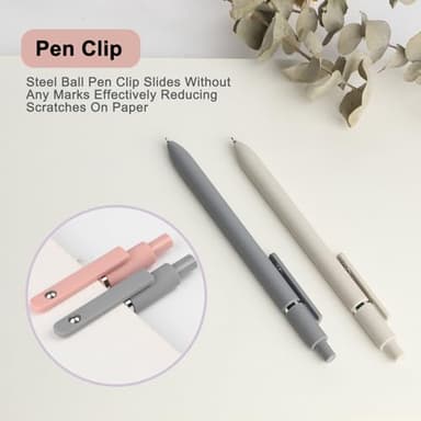 FIOVER Gel Pens, 5pcs 0.5mm Quick Dry Black Ink Fine Point Smooth Writing Pens High-End Series Ballpoint for Office School Supplies(Morandi) - Image 5