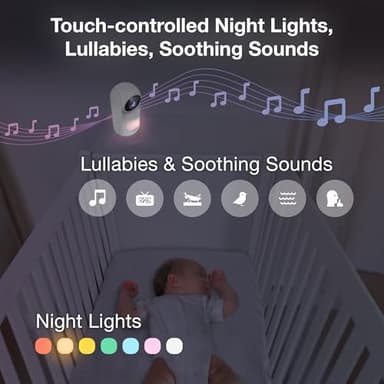 VTech 5.5" IPS Screen 720P Video Baby Monitor with Camera and Audio, Pan-Tilt-Zoom, Night Light, 2-Way Talk, Lullabies, Soothing Sounds, Long Battery Life, No WiFi: Advanced HD Plus - Image 6