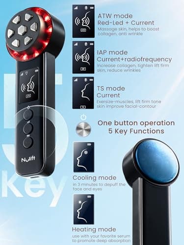 Radio Frequency Skin Tightening Device, Smart Electric Zinc Alloy Facial Beauty Machine with RF-Current Cold Heat for Jawline Lifting, Cheek Firm, Wrinkle Reduction, Depuff, Increase Absorption - Image 2