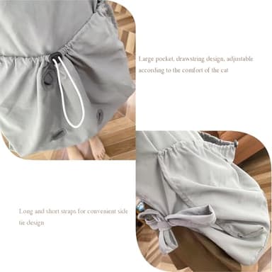 OldSerenWay Pet Carrier Apron with Holes, Hands-Free Shoulder Sling Cat Hugging Carrying Holding Suit with Adjustable Sleeping Bag for Avoiding Hair Sticking - Image 5
