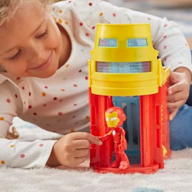 Spidey and his Amazing Friends Stark Tower Playset, Includes 4-Inch Iron Man Action Figure, Marvel Super Hero Toys for Kids 3 and Up - Image 10