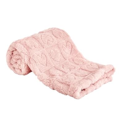 Yurhap Fleece Baby Blanket Heart Checkered Blanket, Ultra Soft Cozy Baby Blankets for Girls Boys, Fluffy Infant Toddler Newborn Receiving Blankets for Crib Stroller 30”×40” (Light Pink) - Image 1