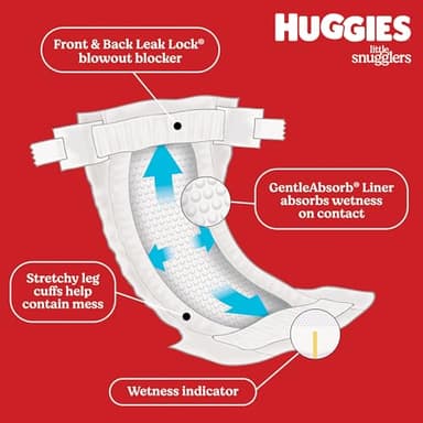 Huggies Size 1 Diapers, Little Snugglers Diapers, Size 1 (8-14 lbs), 198 Count (6 Packs of 33), Packaging May Vary - Image 13
