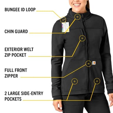 Carhartt Rugged Flex Scrubs for Women, Bonded Fleece Jacket - Image 6