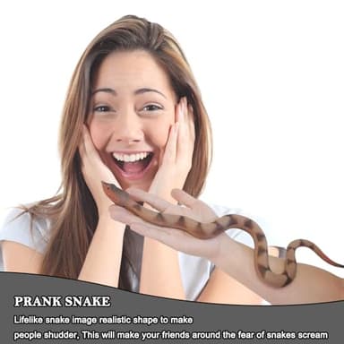Gelabur Fake Snakes Prank, Soft Rubber Snake Realistic Keep Birds Away, Fake Snakes Toy - Life-Like Snake Figurine for Pranks, Halloween Decorations, and Educational Purposes - Image 3
