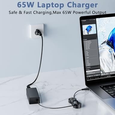 Ruilezyo 65W USB C Laptop Charger Compatible with Dell Laptop and Universal Chromebook Also Compatible with Lenovo Chromebook USB Type C Power Cord - Image 6