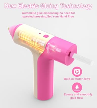 Cordless Hot Glue Gun, Auto Dispensing 15s Heating Fast Craft Glue Gun with 30 Pc Premium Mini Glue Stick, Automatic-Safety-Power-Off, Type-C Rechargeable Glue Gun for DIY Crafts, School, Home Repairs - Image 5