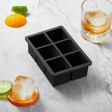 Nax Caki Large Ice Cube Tray with Lid Pack of 2, Stackable 2 Inch Big Silicone Square Ice Cube Mold for Whiskey Cocktails Bourbon Soups Frozen Treats, BPA Free - Image 6