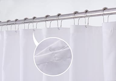 N&Y HOME Fabric Shower Curtain Liner Solid White with Magnets, Hotel Quality, Machine Washable, 70 x 72 inches for Bathroom - Image 2