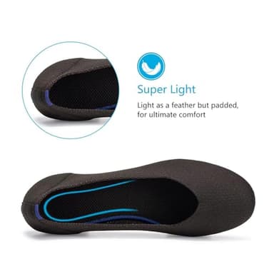 Frank Mully Women's Knit Ballet Flat Round Toe Flat Shoes Slip On Classic Low Wedge Ballerina Shoes, Bronze,10 - Image 3