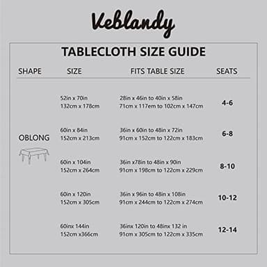 Veblandy Rectangle Tablecloth Weaved Textured Water Resistant Spill Proof Table Cloth, Decorative Fabric Wrinkle Free Table Cover for Events and Dinner, 60 x 84 Inch, Navy Blue - Image 6