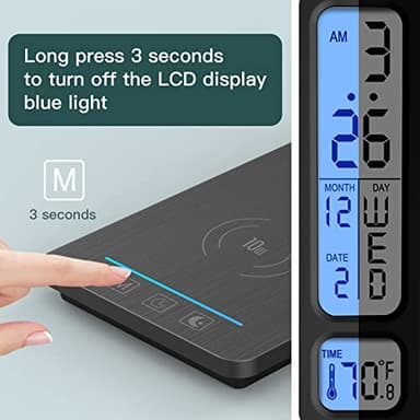 LED Desk Lamp with Wireless Charger: Desk Lamps for Home Office Bedroom, 5 Color Modes & Brightness Dimmable, 2 Night Light - Image 8