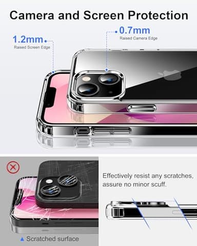 HOOMIL Case for iPhone 13 Mini 5.4-Inch, Non-Yellowing, Drop Protection, Anti-Scratch Transparent Hard Back Phone Cover - Crystal Clear - Image 6