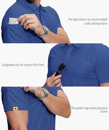 ZITY 5 Pack Mens Polo Shirt Short Sleeve Sports Golf Tennis T-Shirt Moisture-Wicking Summer Shirts Black WineRed Black Blue Black L - Image 2