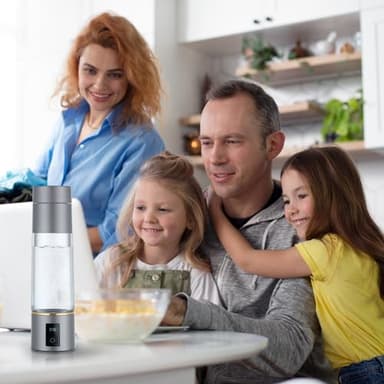 Hydrogen Water Bottle Generator 2025, PEM/SPE Electrolysis Hydrogen Water Technology, 6000+ ppb,Alkaline Pitcher Hydrogen Water Electrolyzer, Hydrogen Generator, Men's & Women's Gifts - Image 7