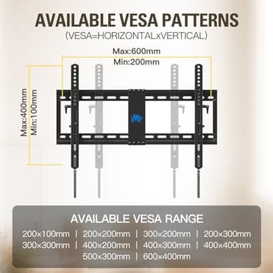 Mounting Dream UL Listed Advanced Tilt TV Wall Mount for Most 42-90 Inch TVs, TV Bracket with Full Tilt Extension up to 7", Fits 16", 18", 24" Studs, Max VESA 600x400mm and 120LBS MD2104 - Image 6