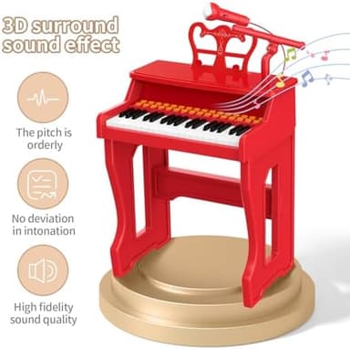 Toy Pianos for Kids Ages 3-7 - Children's Musical Keyboard for Beginners Boys Girls Birthday Gift Learning Piano 37 Keys 4 5 6 8 Years Old Girls and Boys Birthday Gift - Image 8