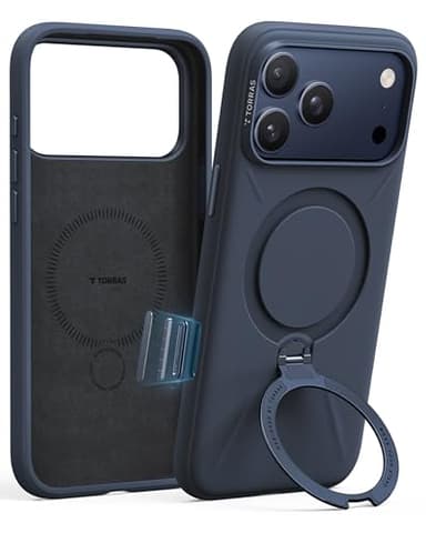 TORRAS Ostand Q3 Silicone for iPhone 17 Pro Max Case, Fit for MagSafe, 360 Spin Ring Holder Stand, Soft Liquid Silicone Cozy Grip, Camera Control, Protective Case for iPhone 17 Pro Max, Deep Blue - Image 1