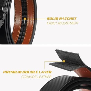Men's Belts Leather Ratchet Dress Belts for Men Adjustable Belt for Casual Jeans - Image 6