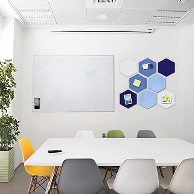 Uoisaiko 12" Large Bulletin Board with 30 Push Pins, Pack of 8 Hexagon Felt Pin Board Notice Boards for Home Office Kitchen, Felt Wall Tiles for Photos Memos - Image 2