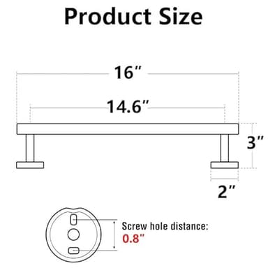 TocTen Bath Towel Bar - Thicken SUS304 Stainless Steel Bathroom Towel Holder, Towel Rod for Bathroom Heavy Duty Wall Mounted Towel Rack Hanger (16IN, Brushed Nickel) - Image 7