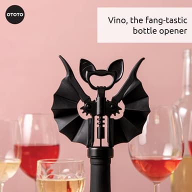 OTOTO Vino Spooky Bat 2-in-1 Wine & Beer Opener, Corkscrew & Bottle Opener - Goth Wine Accessories & Gifts for Wine Lovers - Image 4