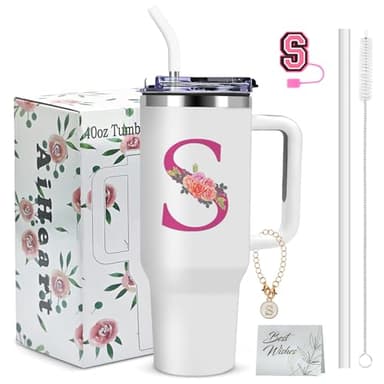 AiHeart Personalized Gifts for Women,Birthday Gift for Sister,Wife,Best Friend,Monogrammed Customized Gifts,Travel Tumbler,Iced Coffee Tumbler,for Christmas,Halloween-S - Image 1