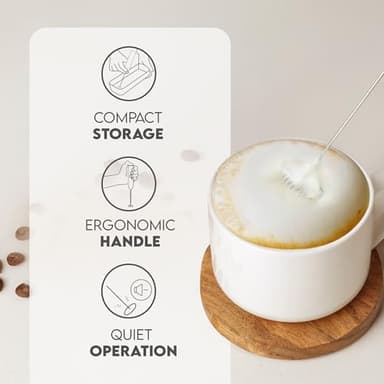 Zulay Kitchen Powerful Milk Frother Wand - Handheld Stainless Steel - Battery Operated Drink Mixer for Coffee, Lattes, Cappuccino, Matcha - Froth Mate Frother Gift - Black - Image 3